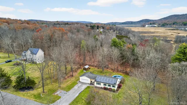 a view of a lake with a mountain in the background