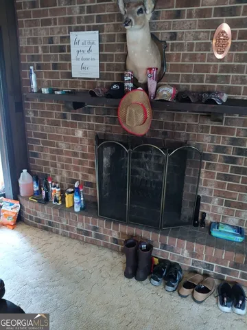 a room with fireplace