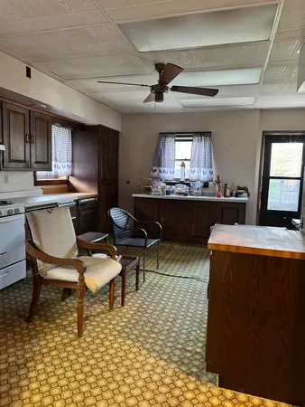 a living room with a couch and a coffee table