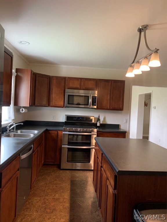 8117 Baltimore Road Ford, VA 23850 - Photo 6 of 26 a kitchen with stainless steel appliances granite countertop a stove top oven a sink dishwasher a refrigerator and a microwave