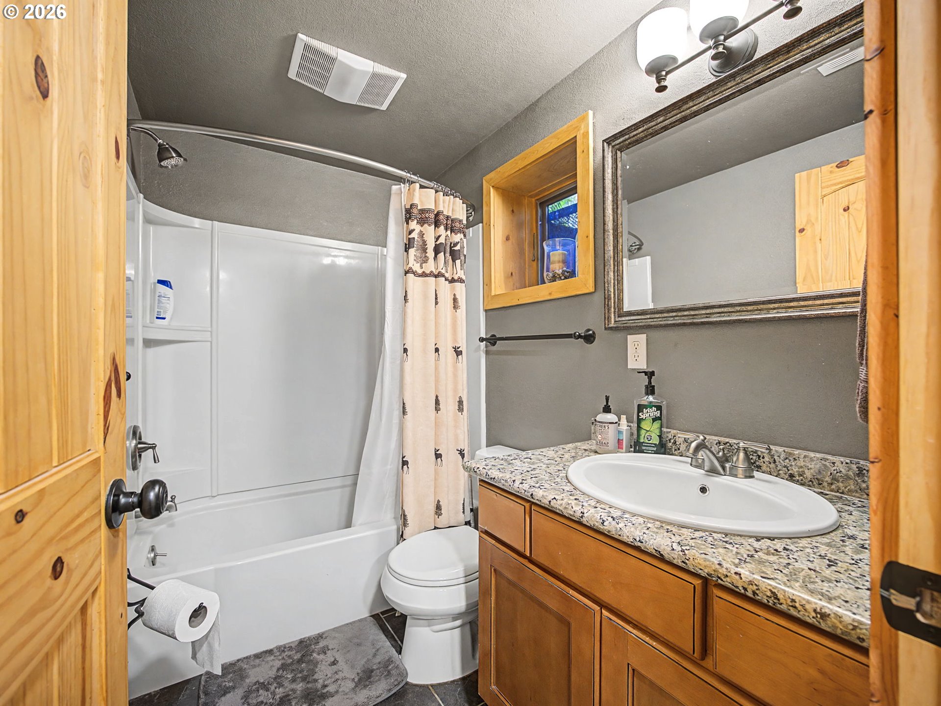 28910 Road 12 Rhododendron, OR 97049 - Photo 26 of 48 a bathroom with a granite countertop sink toilet and shower