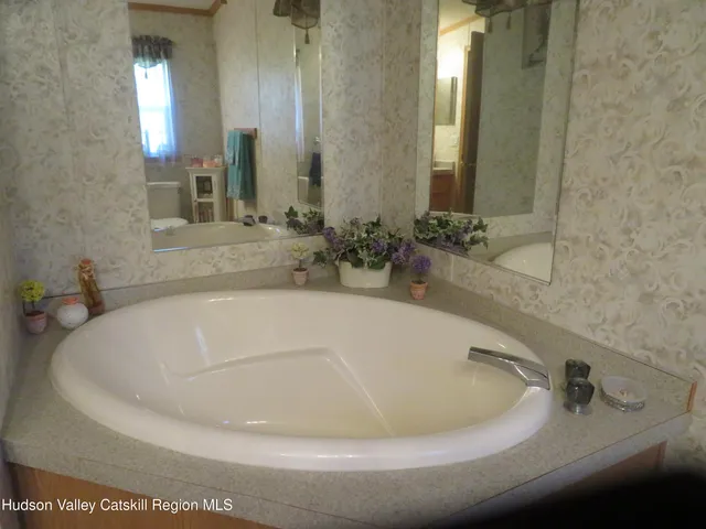 a bathroom with a tub