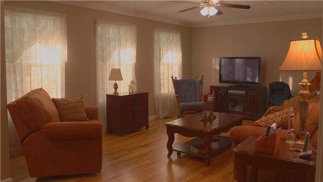 255 Biggs Road Cottontown, TN 37048 - Photo 4 of 18 The living room is spacious with sun warmed wood floors and handsome crown molding.