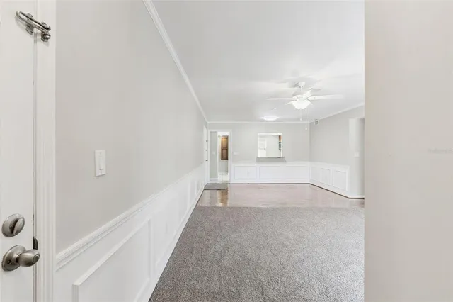 an empty room with a natural light