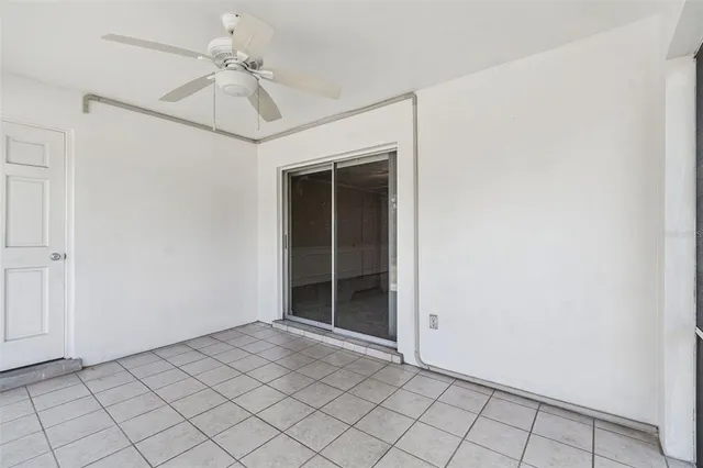 a view of a room that has a large window