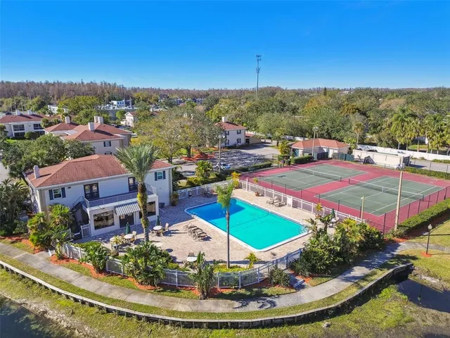 a view of a water with a pool