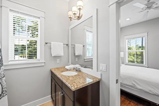 a view of a balcony with furniture