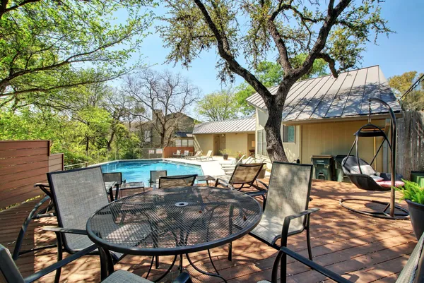 a backyard of a house