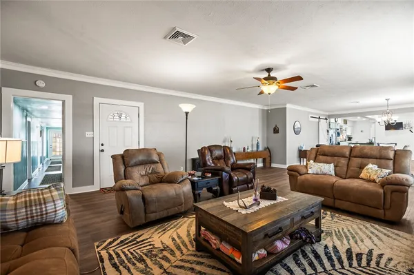 a living room with furniture