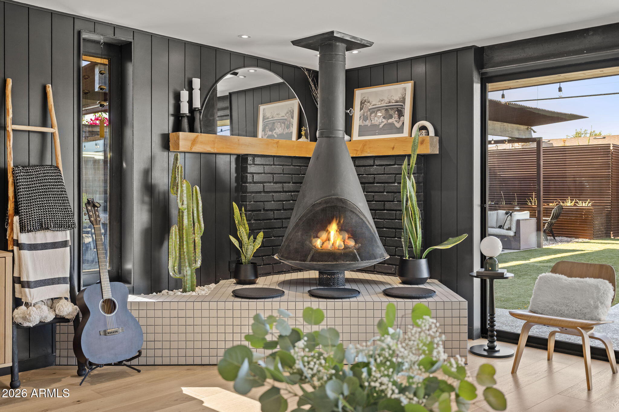 8124 East Granada Road Scottsdale, AZ 85257 - Photo 21 of 62 Original suspended metal fireplace