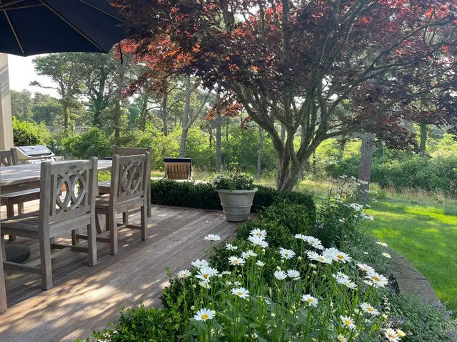 a view of street with patio