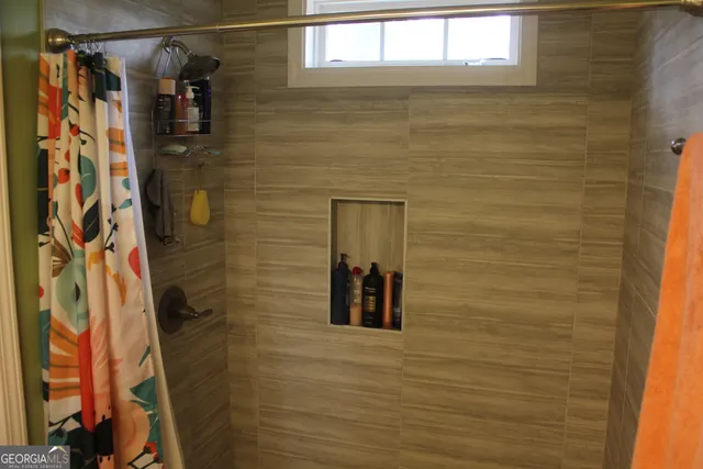 a bathroom with a shower