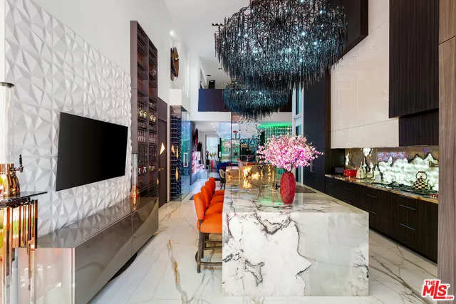 an outdoor space with patio furniture