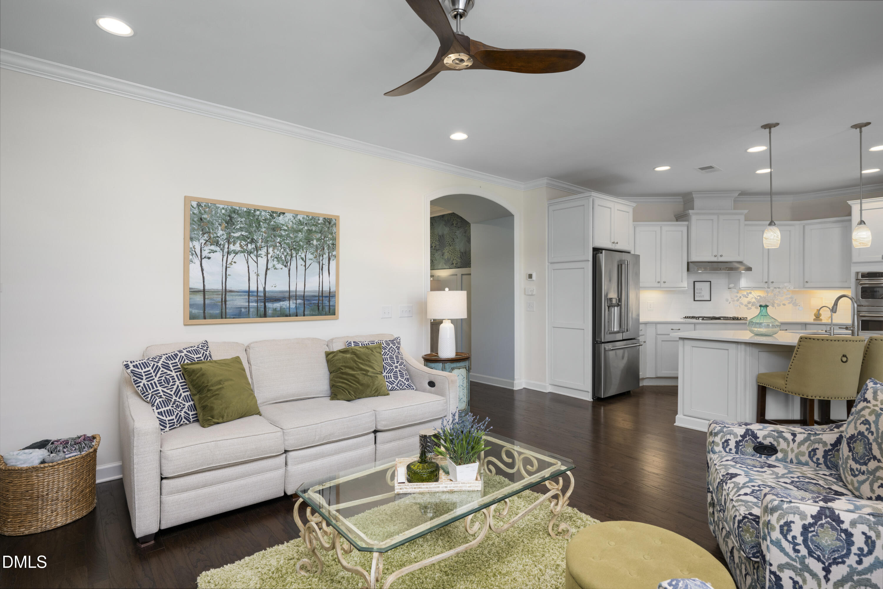 1345 Provision Place Wake Forest, NC 27587 - Photo 13 of 72 a living room with stainless steel appliances kitchen island granite countertop furniture and a dining table