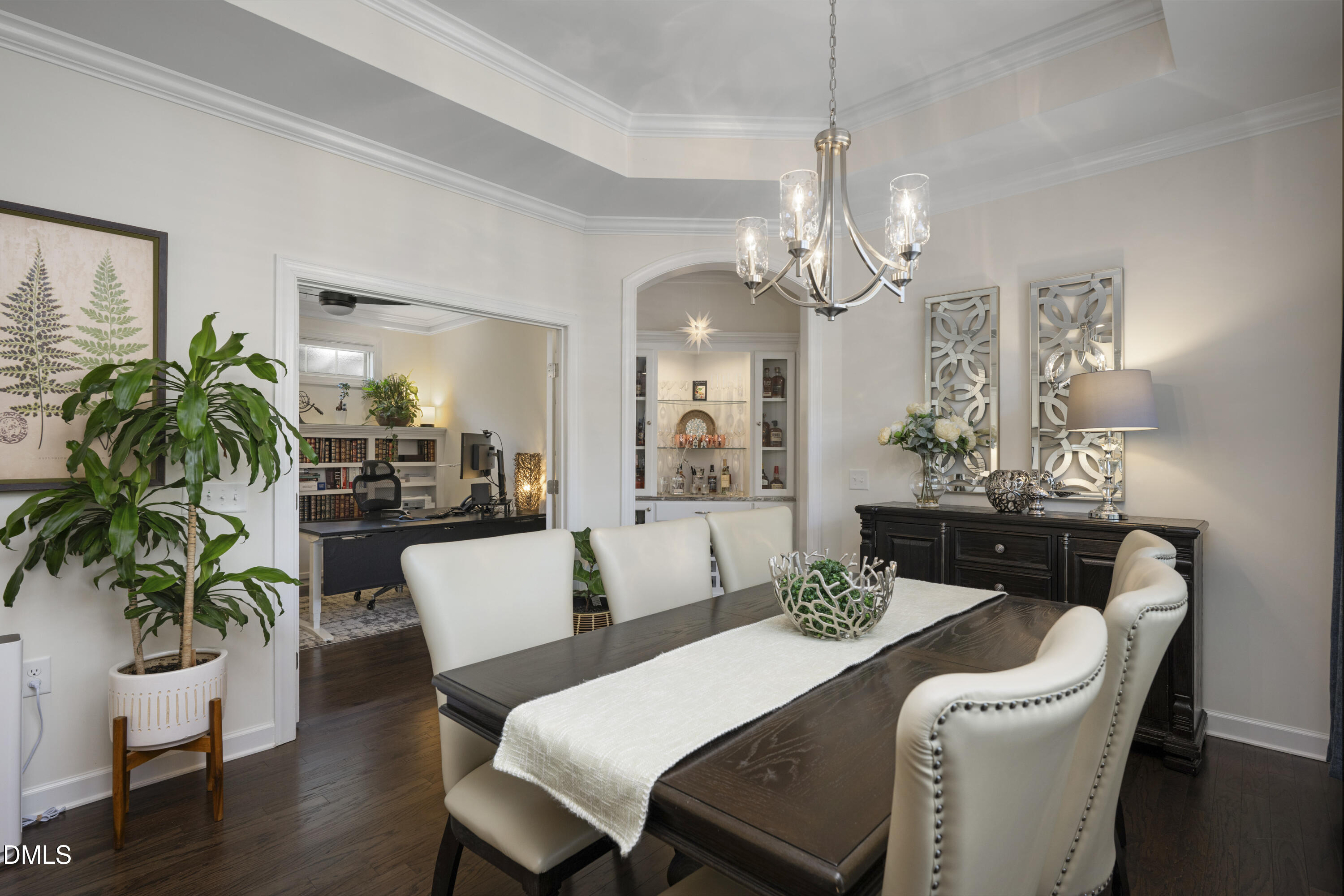 1345 Provision Place Wake Forest, NC 27587 - Photo 23 of 72 a view of a dining room with furniture wooden floor and chandelier