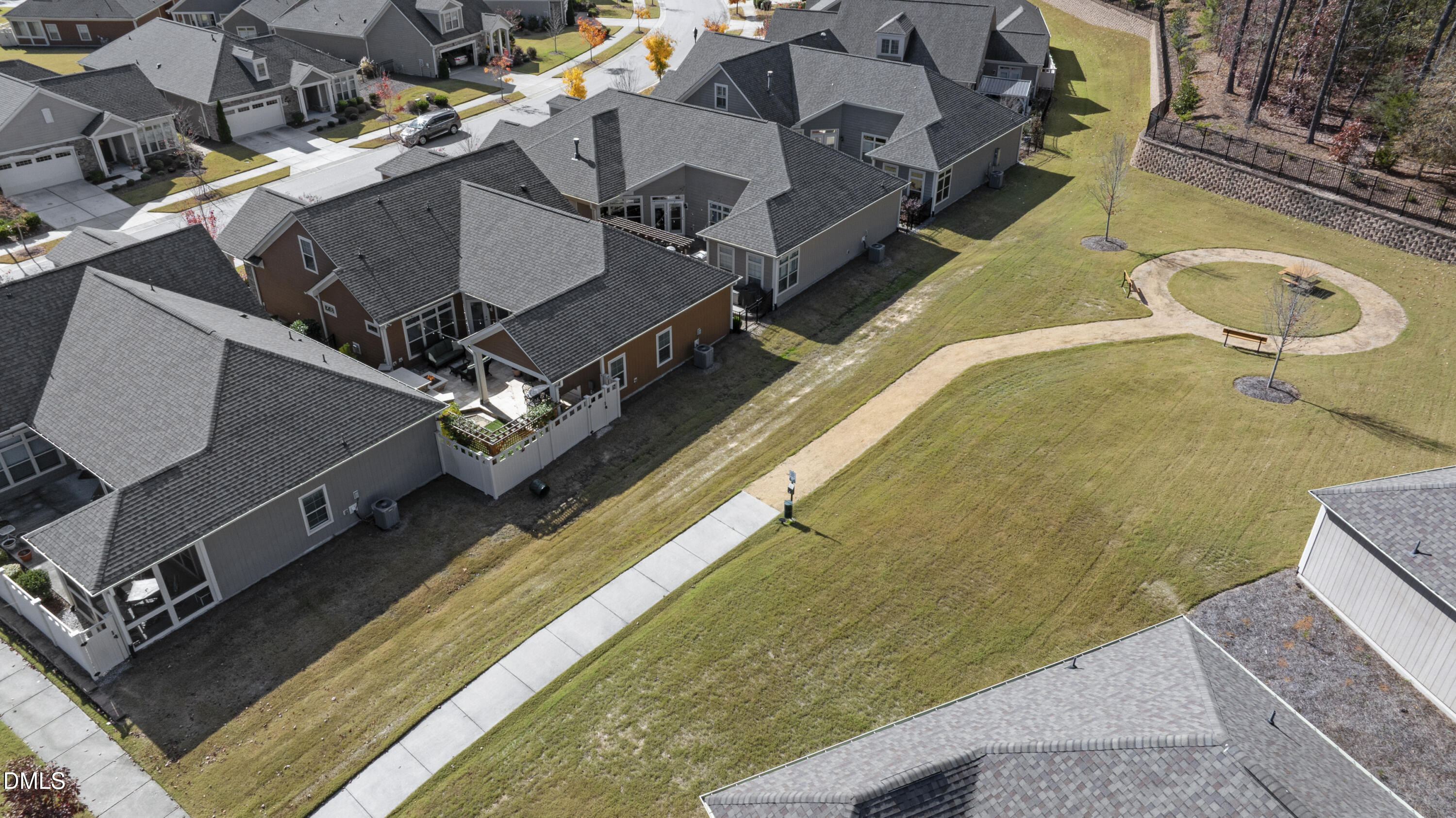 1345 Provision Place Wake Forest, NC 27587 - Photo 60 of 72 an aerial view of a house with a swimming pool