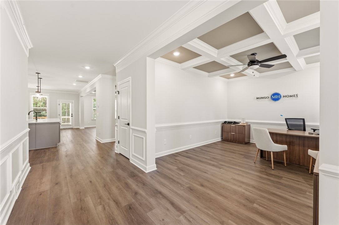 701 Weathered Oak Way Anderson, SC 29621 - Photo 2 of 41 This versatile office space features elegant coffered ceilings and rich hardwood flooring.