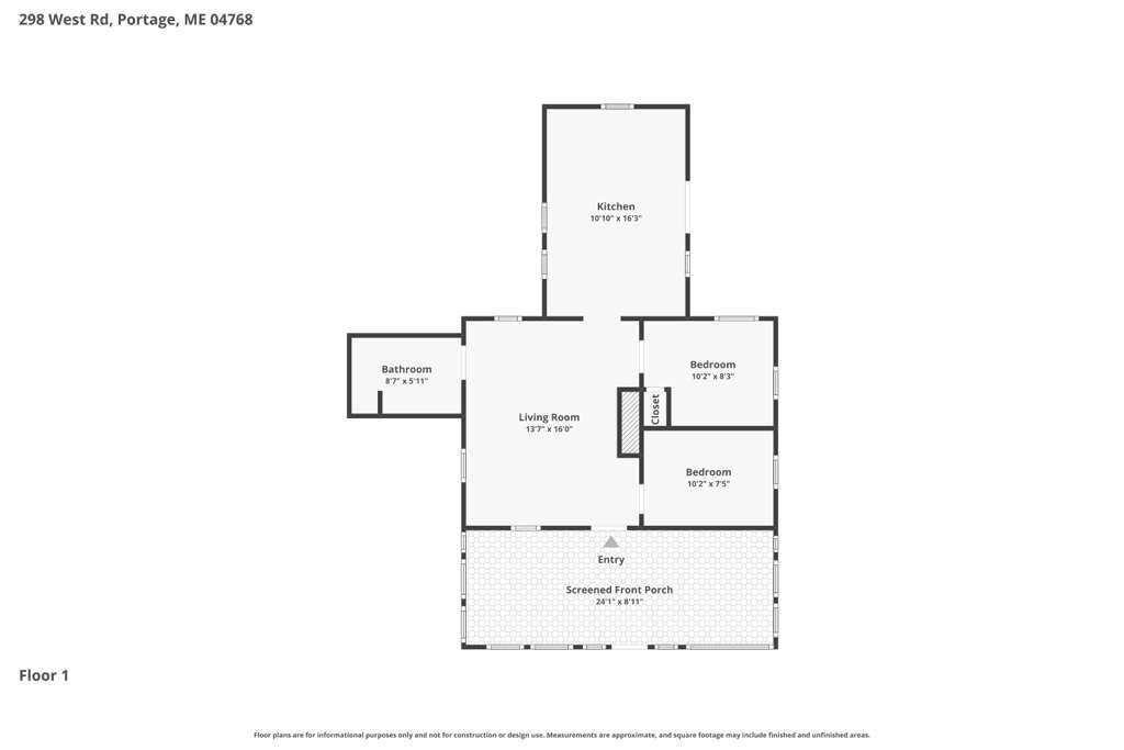 298 W Road Portage Lake, ME 04768 - Photo 50 of 50 298 W Road - Floor Plan