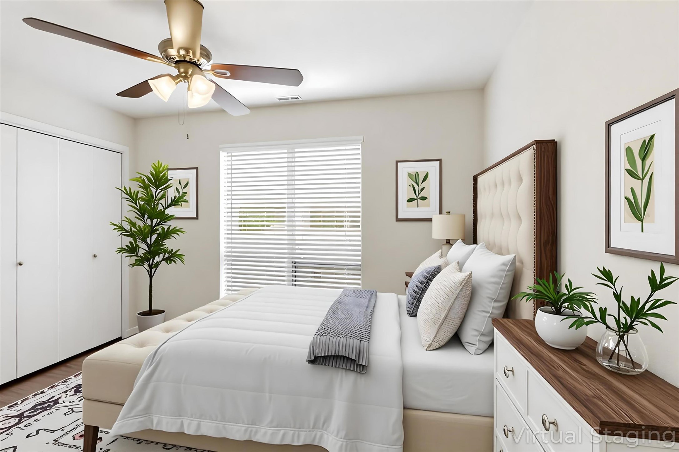 8142 Ceberry Drive, Unit B Austin, TX 78759 - Photo 24 of 38 a bedroom with a bed and a potted plant