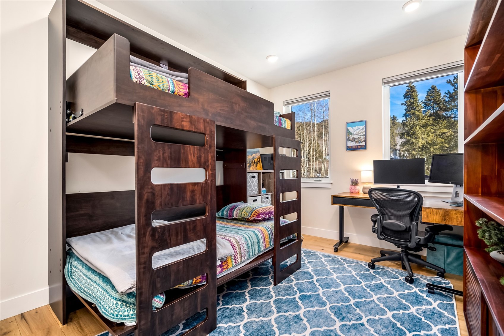 23 Clearwater Way, Unit 102 Keystone, CO 80435 - Photo 24 of 47 3rd Bedroom currently set up as an office with Bunk Bed Murphy Bed