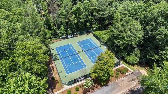 an aerial view of a house