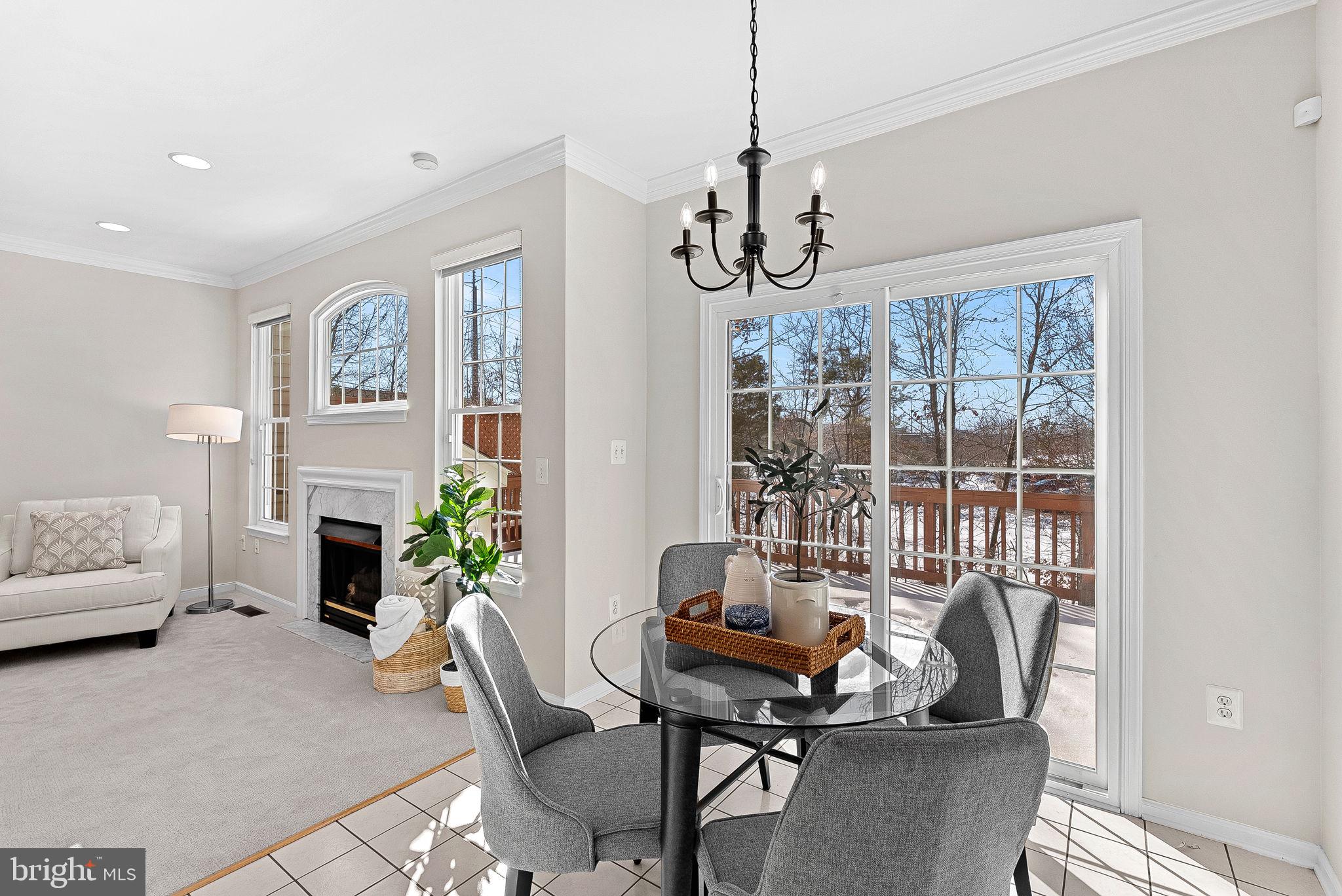 1733 Stuart Pointe Lane Herndon, VA 20194 - Photo 17 of 49 a living room with furniture a fireplace and a chandelier