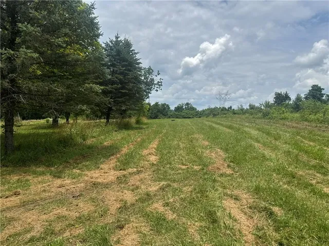 a view of a lake with a big yard