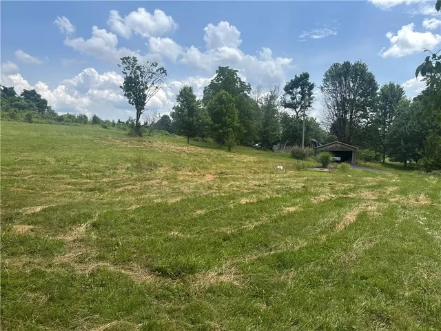 a view of a water fountain in a yard