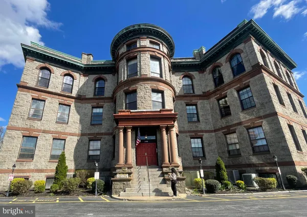 a front view of a building