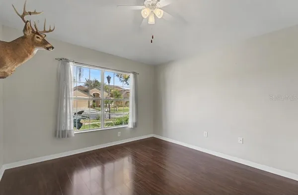 a front view of a house with patio