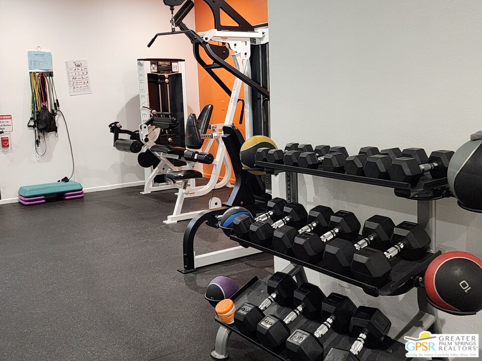2296 Paseo Del Rey Palm Springs, CA 92264 - Photo 33 of 42 a view of a room with gym equipment
