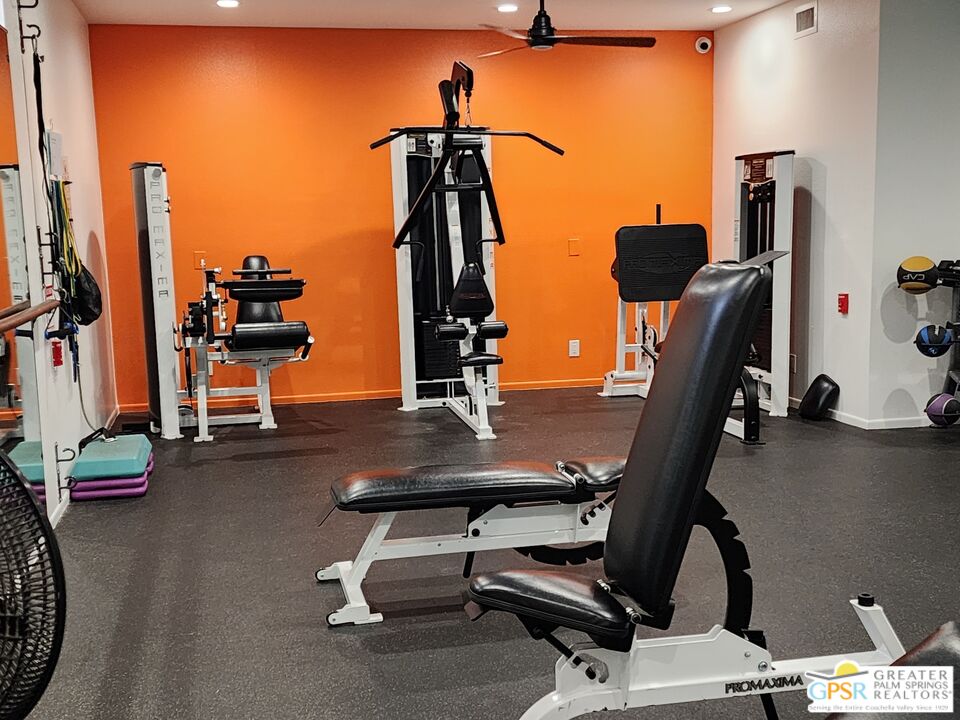 2296 Paseo Del Rey Palm Springs, CA 92264 - Photo 34 of 42 a view of a room with gym equipment