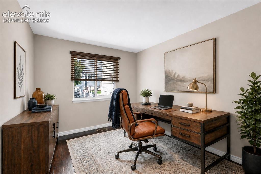 7840 Midnight Road Peyton, CO 80831 - Photo 24 of 48 VIRTUAL STAGING Currently set up as an office, this can easily be converted to a 4th bedroom with the addition of a privacy door