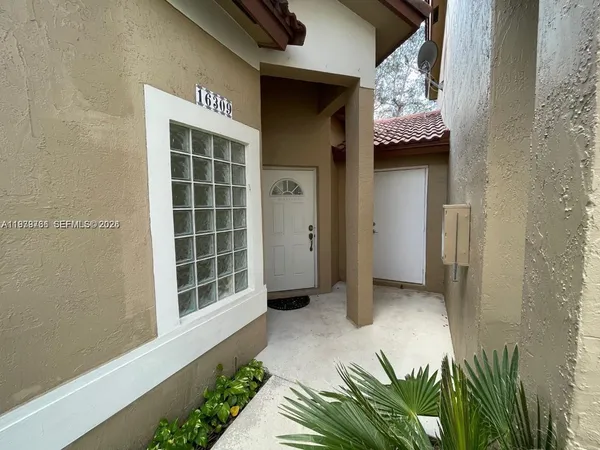 a view of front door of house