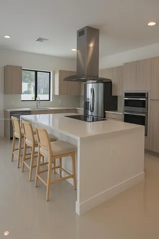 a bedroom with two beds and painting on the wall