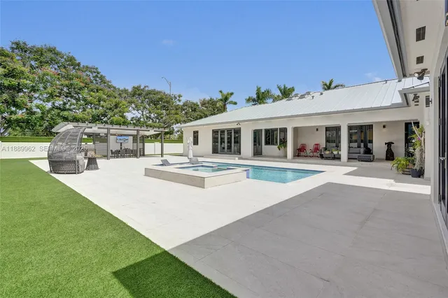 a view of a house with a patio