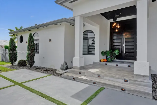 a view of house and front door
