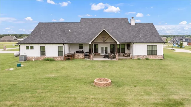 a view of a city with lawn chairs