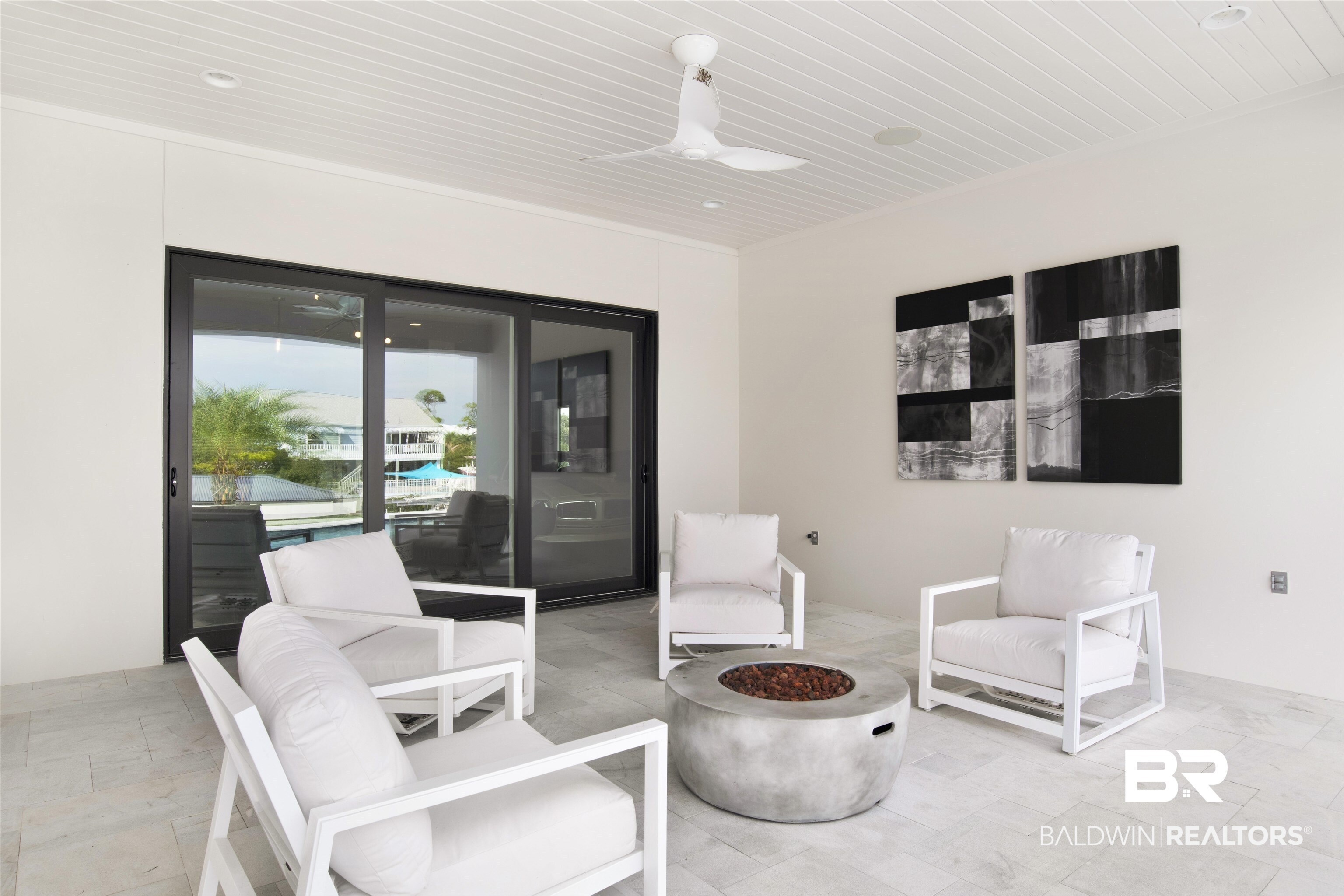 30239 Canal Court Orange Beach, AL 36561 - Photo 59 of 70 View of patio / terrace featuring an outdoor fire pit and a ceiling fan
