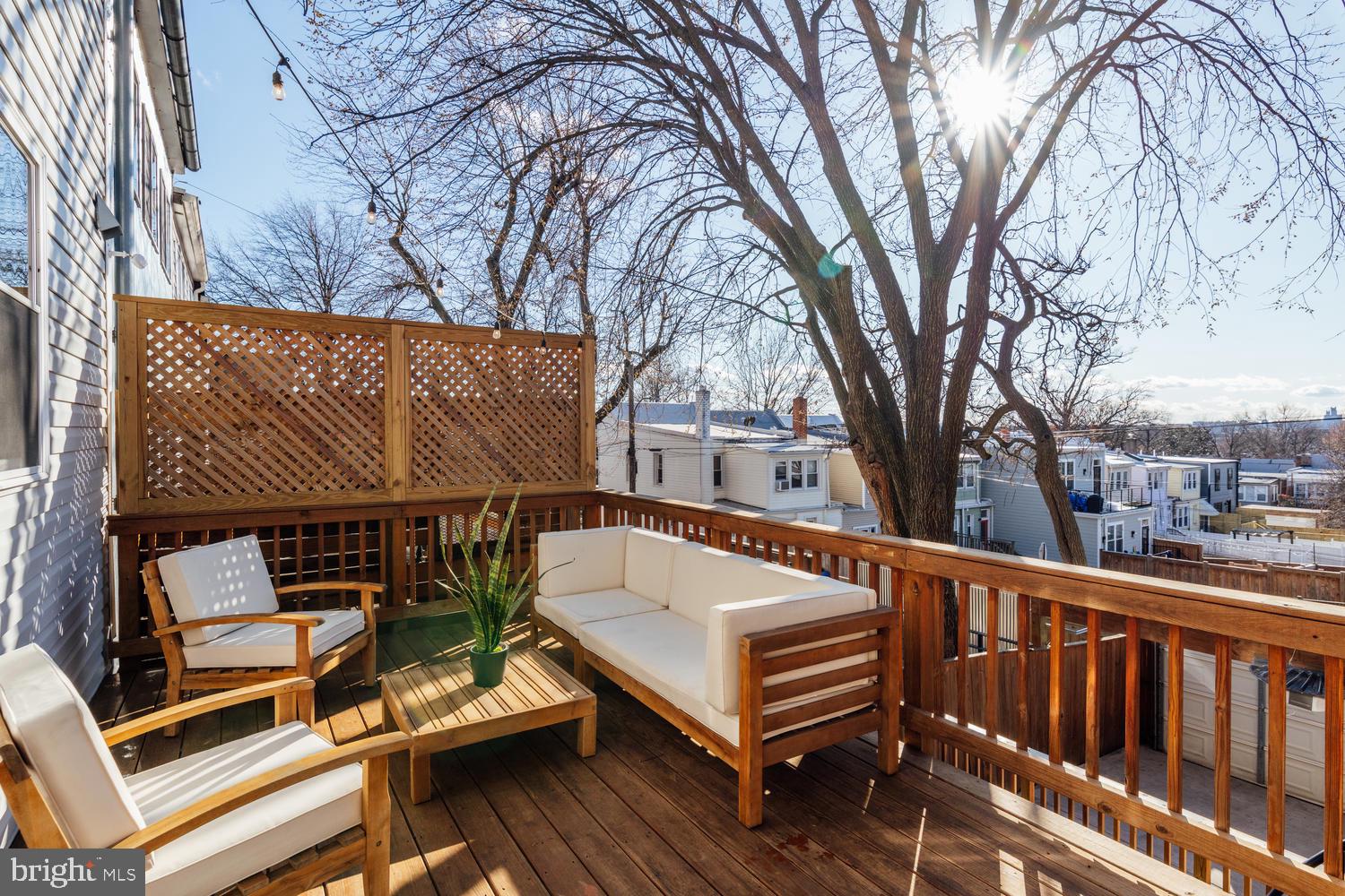 4110 3rd Street Northwest Washington, DC 20011 - Photo 12 of 47 Privacy Trellis and Beautiful Tree Cover in Spring
