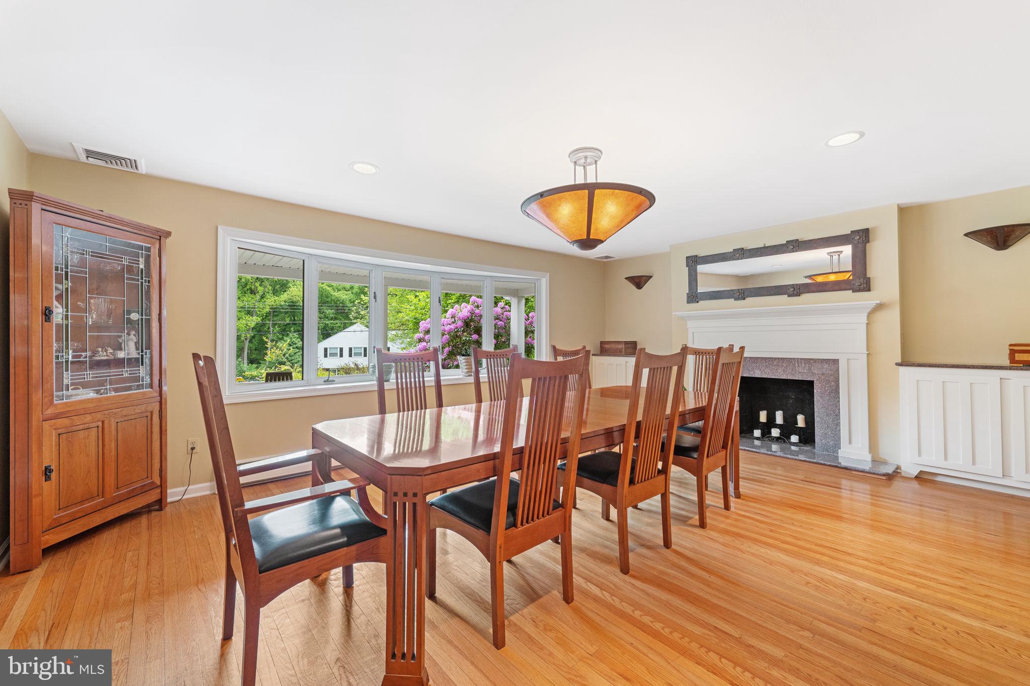 106 Deerfield Road Broomall, PA 19008 - Photo 6 of 35 Dining room with fireplace & built ins