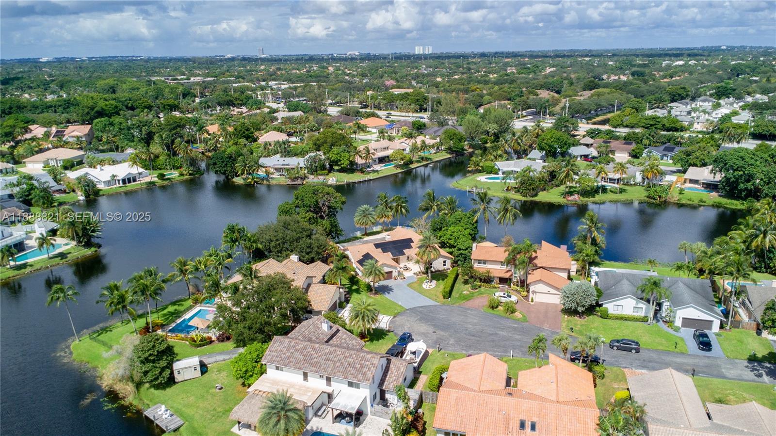 9881 Southwest 1st Court Plantation, FL 33324 - Photo 45 of 52 an aerial view of a house with a lake view