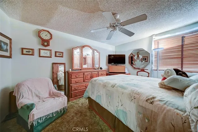 a bedroom with a bed couch and window