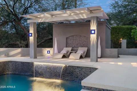 a view of a terrace with furniture
