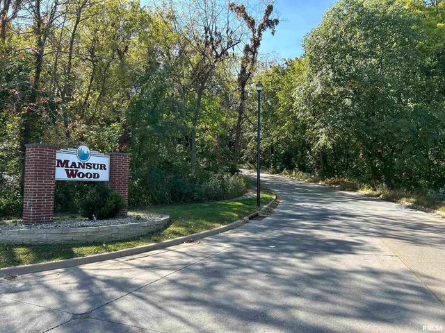 a view of a street with trees and bushes