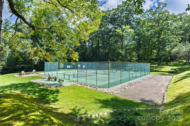 a view of a park with a slide