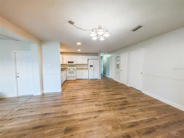 a big room with wooden floor