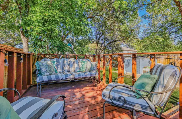 a view of a chairs in patio