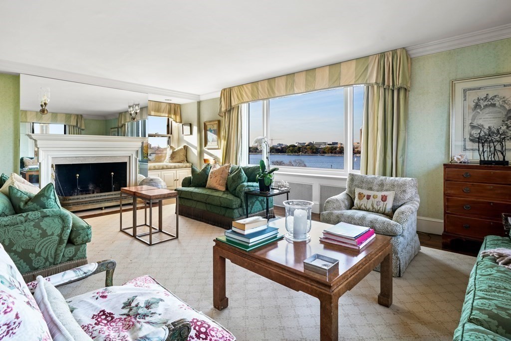 282 Beacon Street, Unit 6 Boston, MA 02116 - Photo 3 of 26 a living room with furniture and a fireplace