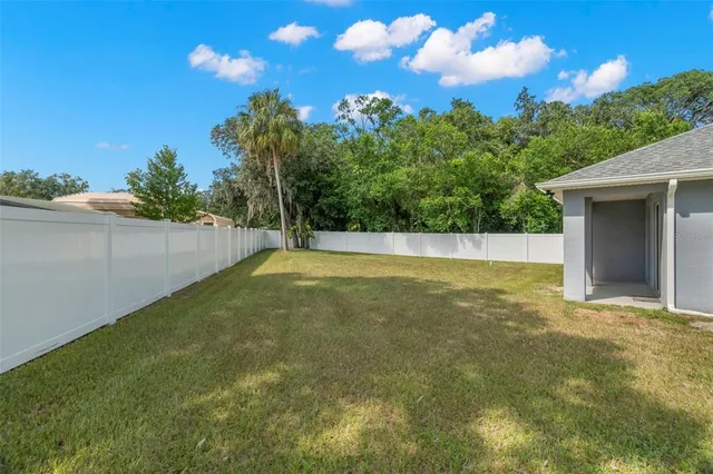 a view of a backyard
